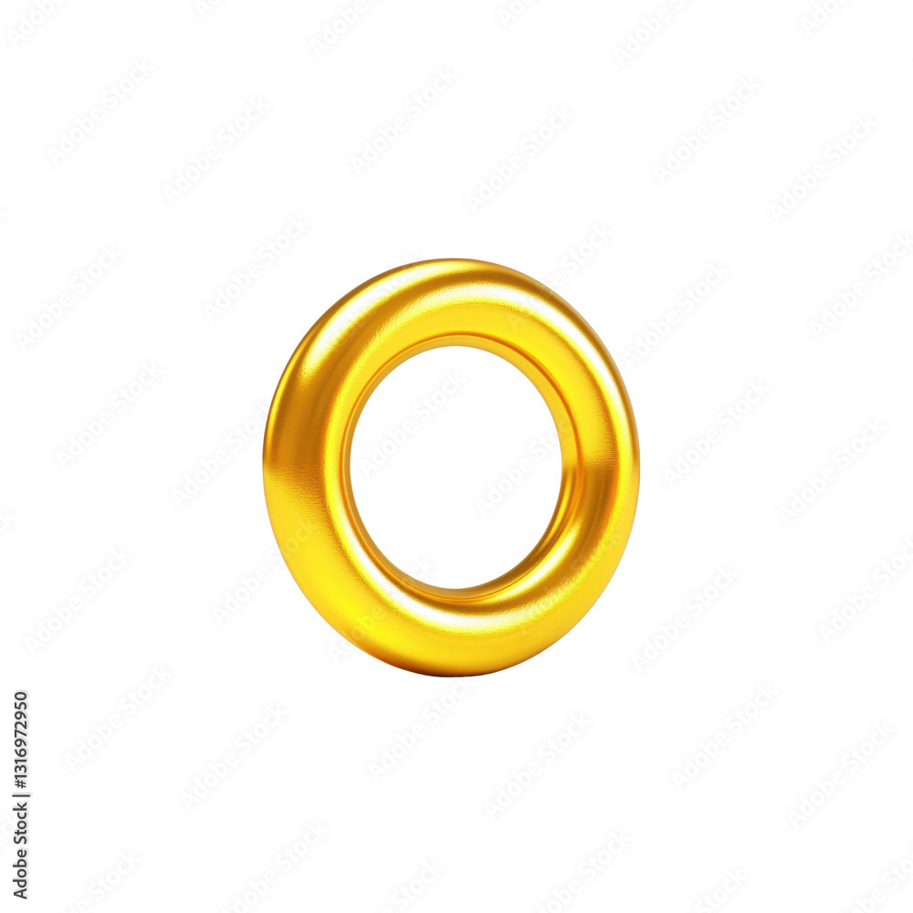Shiny Golden Ring - 3D Render of a Polished Gold Circle Shiny Golden Ring - 3D Render of a Polished Gold Circle