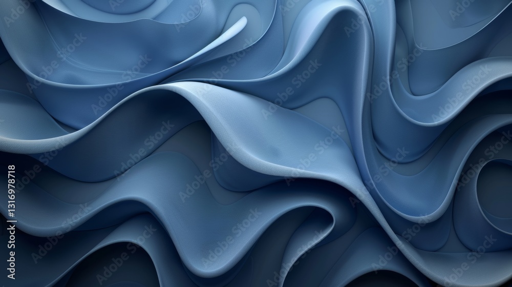 Obraz premium Abstract Blue Wavy Clean Lines Business Background with Modern Geometric Patterns and Shapes