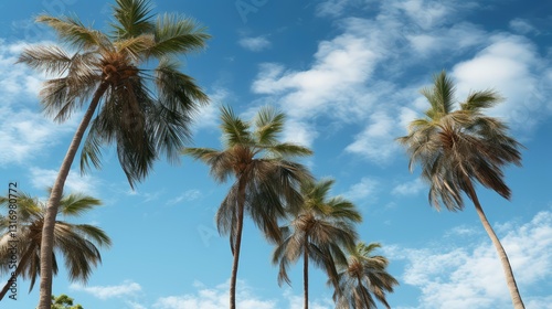 Wallpaper Mural sky palm tree landscape Torontodigital.ca