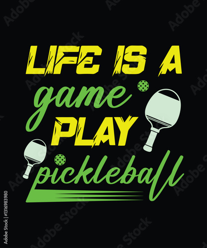 Pickleball quote typography t-shirt design graphic pickleball typography shirt design instant download