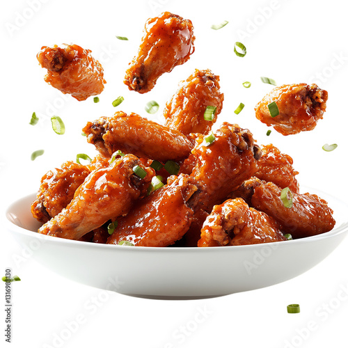 A Bowl of Chicken Wings Isolated on Transparent Background