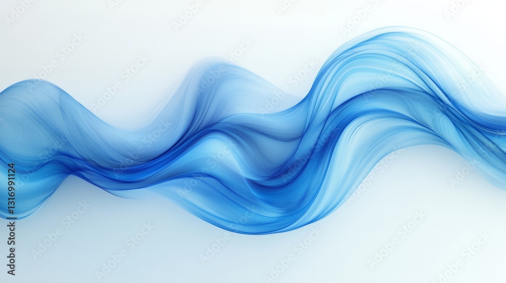 Abstract blue wave design on a white backdrop, creating a sleek and premium background for banners or posters Abstract blue wave design on a white backdrop, creating a sleek and premium background for banners or posters