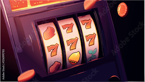 Lucky 7 Jackpot Win on Classic Slot Machine .eps