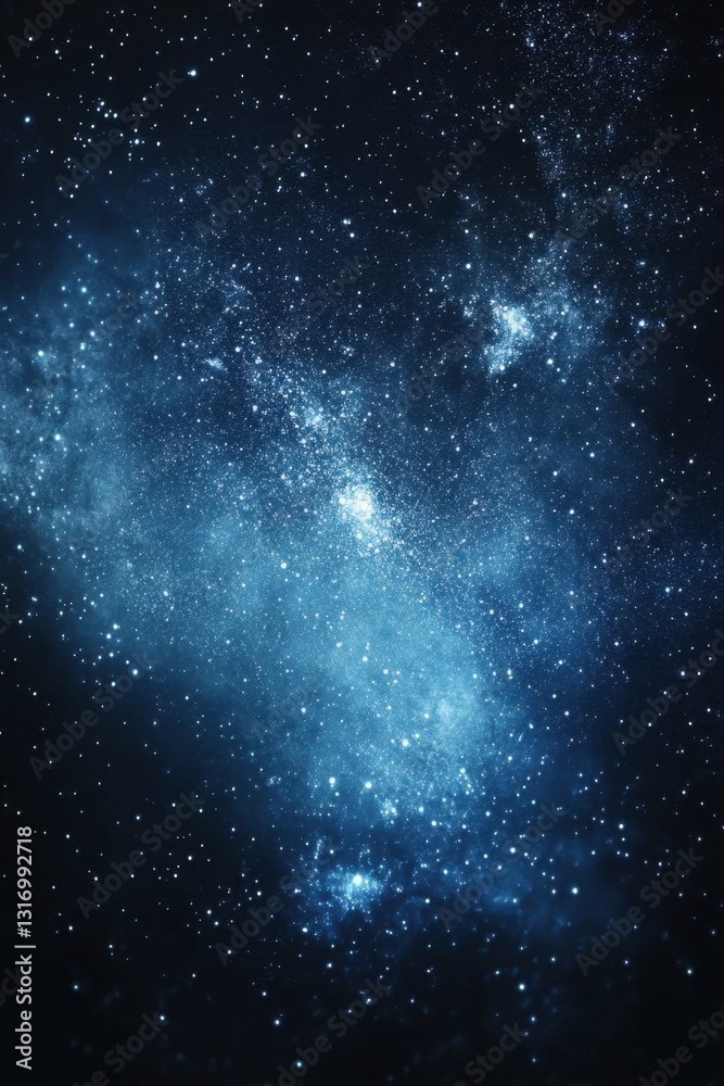 Naklejka premium Ethereal cosmic nebula with sparkling stars in deep space celestial background for astronomy and science concepts