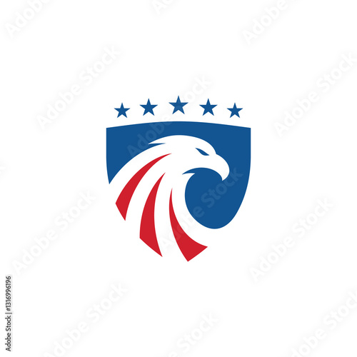 Eagle Shield vector logo  template illustration isolated on white background