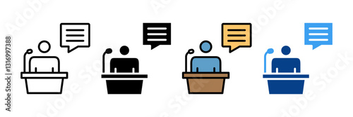 Witness Testimony Icon Set Multiple Style Collection