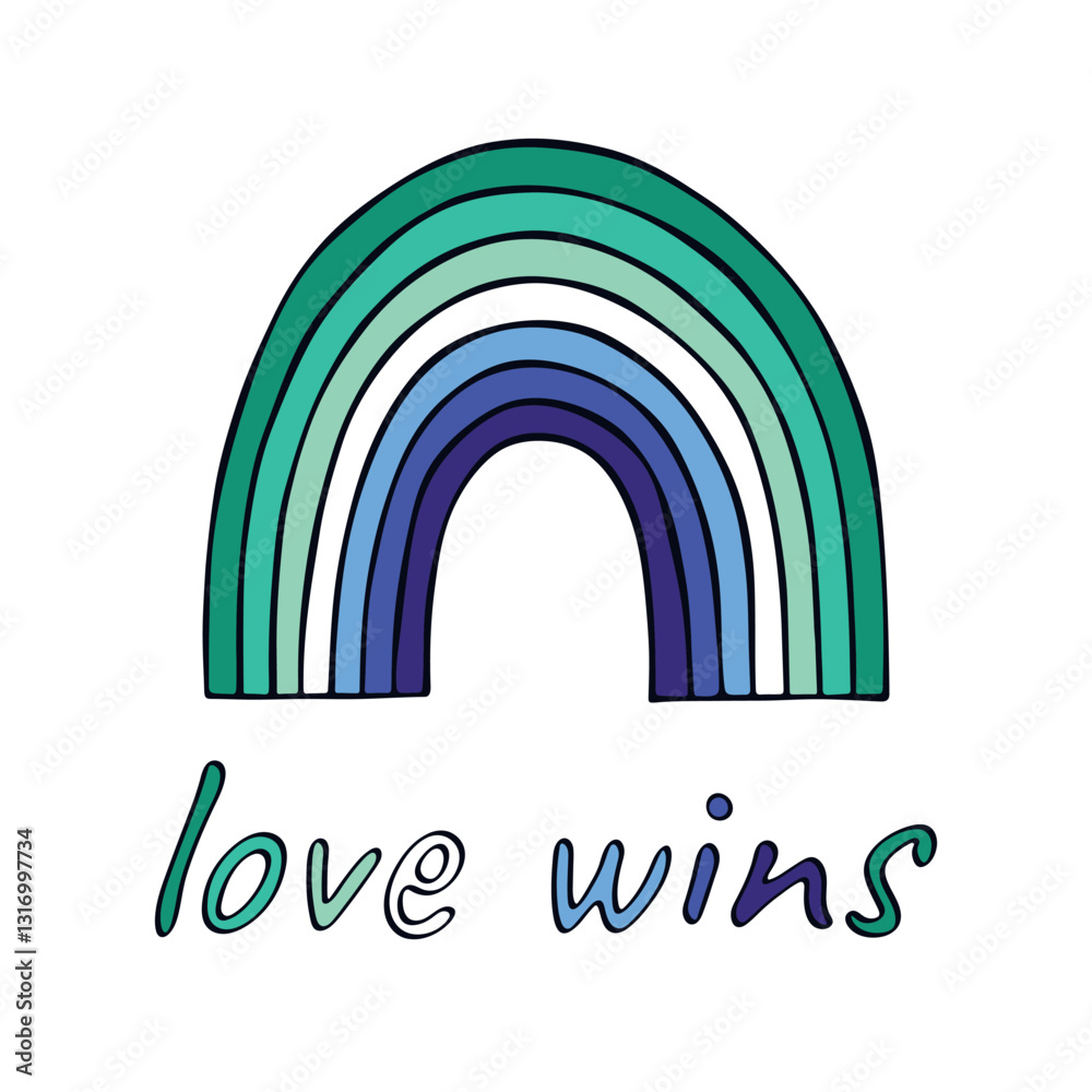 Colorful rainbow shape Gay men pride flag Happy pride day LGBTQIA community Pride Month Vector hand drawn doodle for posters, stickers, logo, cards Colorful rainbow shape Gay men pride flag Happy pride day LGBTQIA community Pride Month Vector hand drawn doodle for posters, stickers, logo, cards