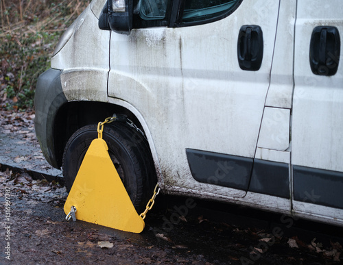 Clamped Work Van