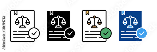 Legal Process Icon Set Multiple Style Collection