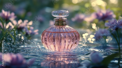 Perfume Bottle in Floral Setting