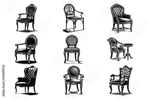 set of chairs silhouettes