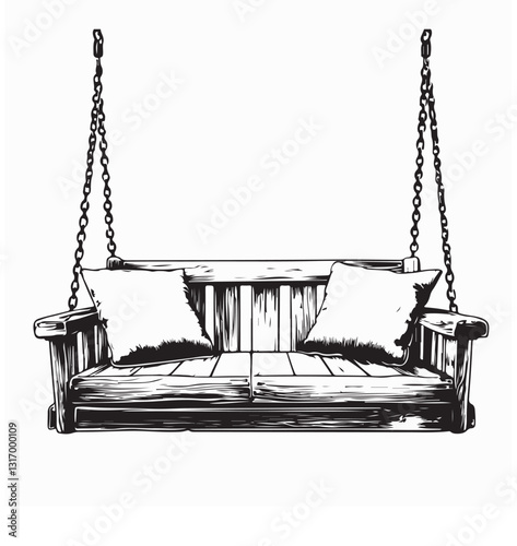 Porch Swing Vector Images. Porch Swing Stock Illustration on white background.