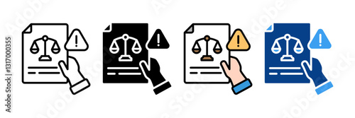 Legal Notice Icon Set Multiple Style Collection