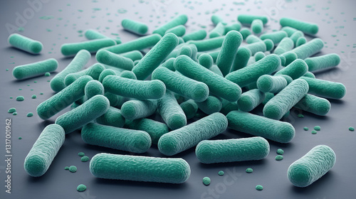 Nocardia bacteria, 3D illustration photo