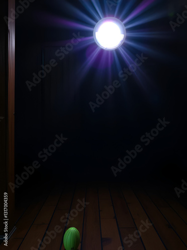 searchlight on wooden floor