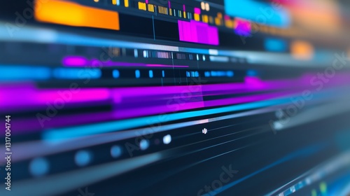 Colorful digital background, vibrant abstract design with dynamic lines and light reflections, suitable for tech themes or presentations.