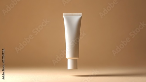 Floating Cream Tube - Beige Background