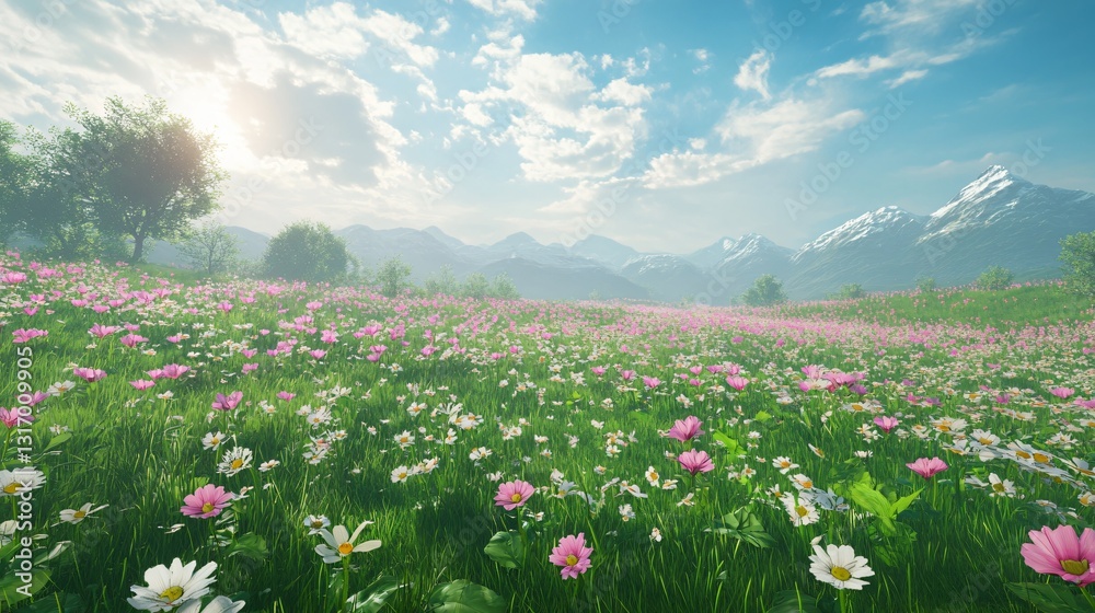 Professional Image of a Summer Blossoming Meadow for Various Usage Professional Image of a Summer Blossoming Meadow for Various Usage