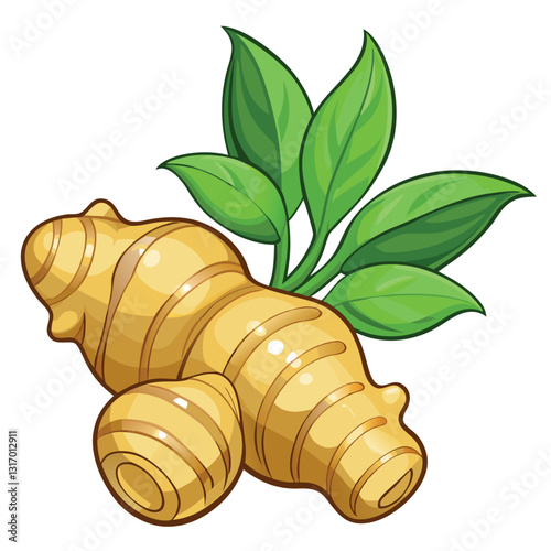 Illustration of-ginger-isolated-on-white background.
