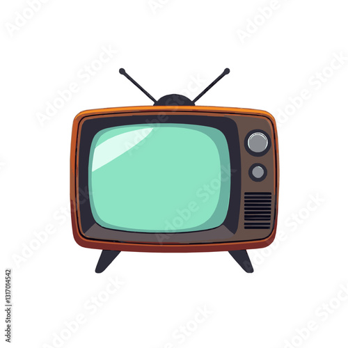 Detailed Cartoon Retro Television 