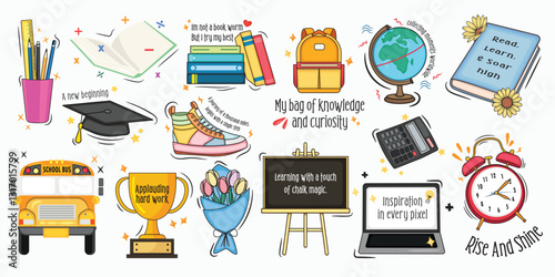 Back to school set vector 