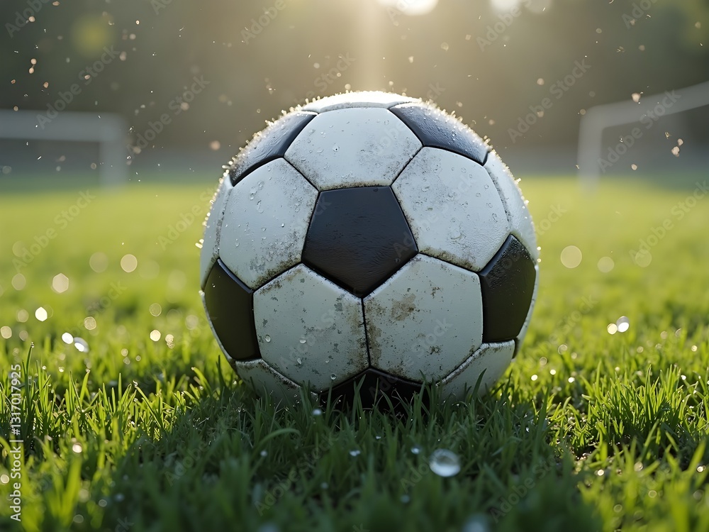 Fototapeta premium Soccer ball on grass