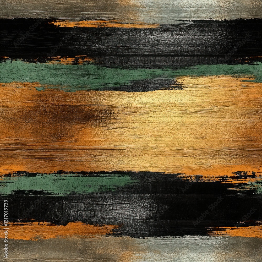 Naklejka premium Abstract Background with Stripes of Metallic Gold, Deep Black, Rich Green and Earthy Bronze for Modern Art Decor and Creative Designs