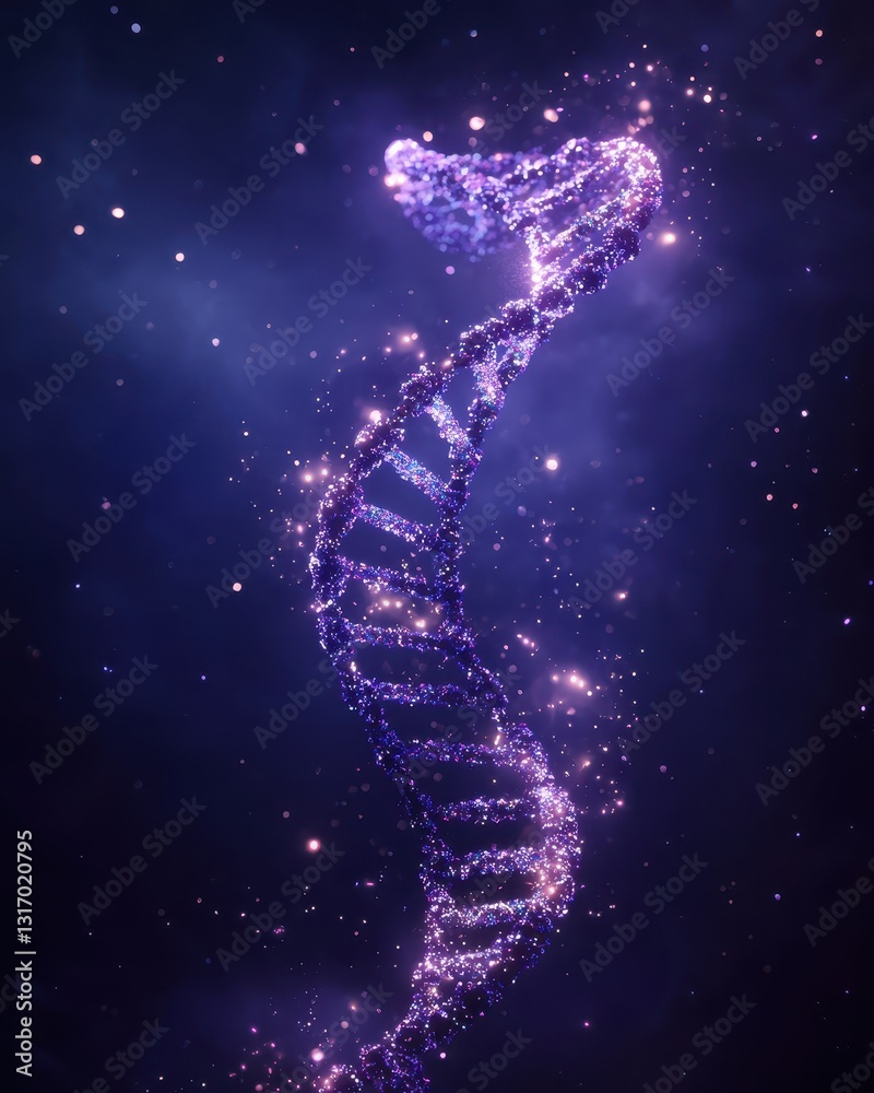 Colorful and Ethereal Representation of DNA Molecule in Space Colorful and Ethereal Representation of DNA Molecule in Space
