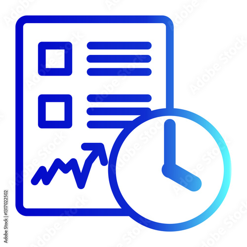 Stock Market Icon - Line Gradient - Business Value Themes
