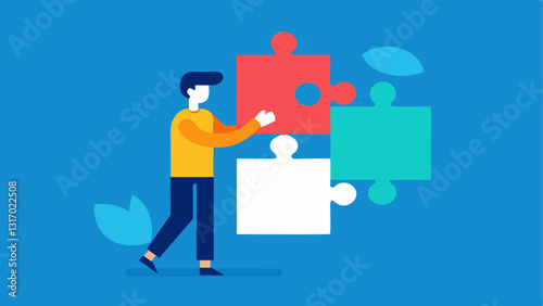 Puzzle Pieces Coming Together A character assembling a puzzle with missing pieces symbolizing the journey of selfdiscovery and reassembling ones identity after rejection.
