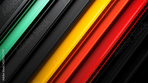 Diagonal Lines of Various Bright Colors Creating Visual Interest