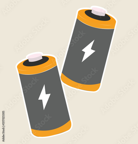  Remote battery set. Battery vector, icon, symbol. Lithium batteries