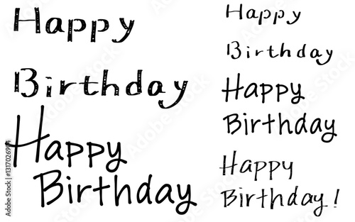「お誕生日おめでとう」の手書き文字セット。