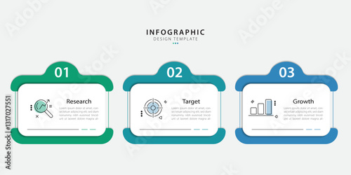 Business infographic template. 3 Step timeline journey. Process diagram, 3 options on white background, social media post, Infograph elements vector illustration.