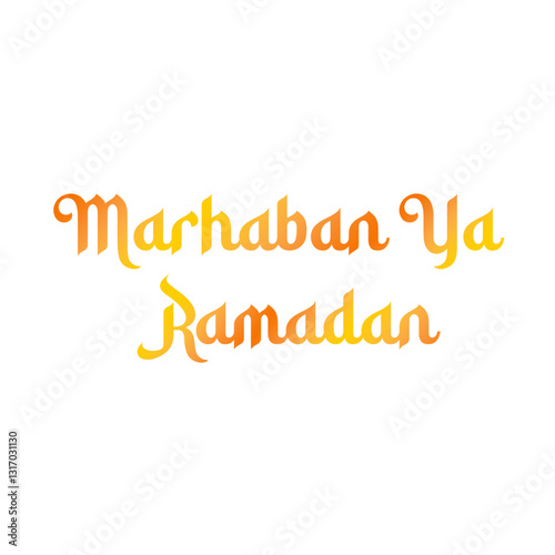 marhaban ya ramadan writing isolated on white background. writing concept.