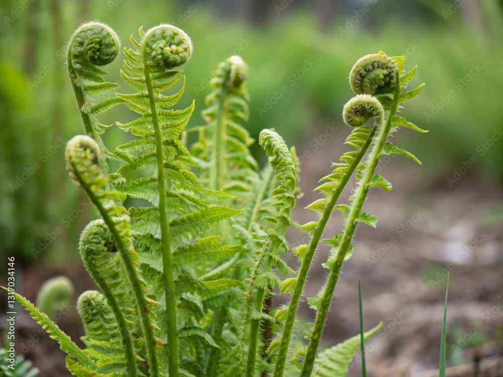 Lush green fiddlehead ferns a captivating closeup for botanical enthusiasts in nature photography Lush green fiddlehead ferns a captivating closeup for botanical enthusiasts in nature photography