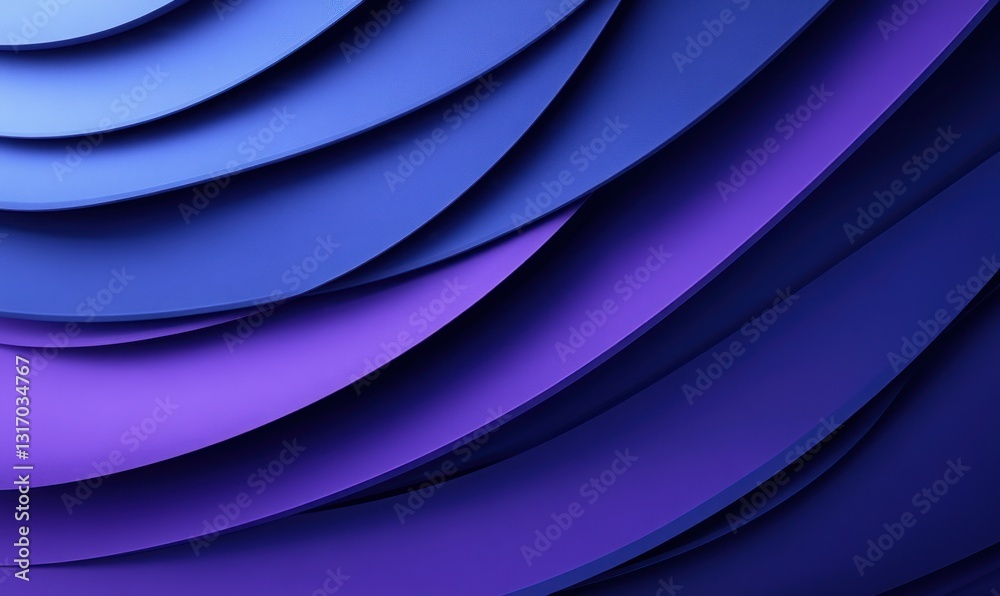 Obraz premium Abstract blue and purple layered curves.