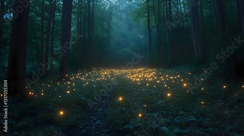 Synchronized firefly display illuminates a path in great smoky mountains national park