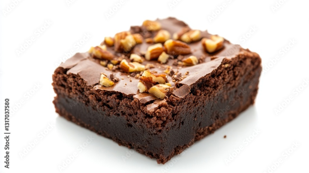 Delectable Slice of Chocolate Brownie Adorned with Nuts Delectable Slice of Chocolate Brownie Adorned with Nuts