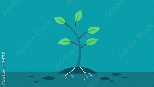 Roots of Negativity A plant struggling to grow with roots wrapped around phrases like Im not good enough and What if I fail depicting how negative beliefs choke personal