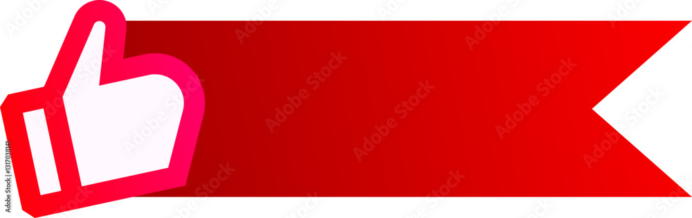 Fototapeta premium Vector Illustration Label With Thumbs Up. Modern Web Banner Element
