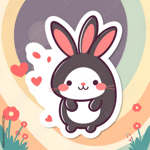 easter bunny with easter eggs