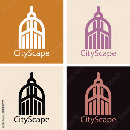 Real estate and home buildings logo icons template design, Real estate and home buildings logo icons template