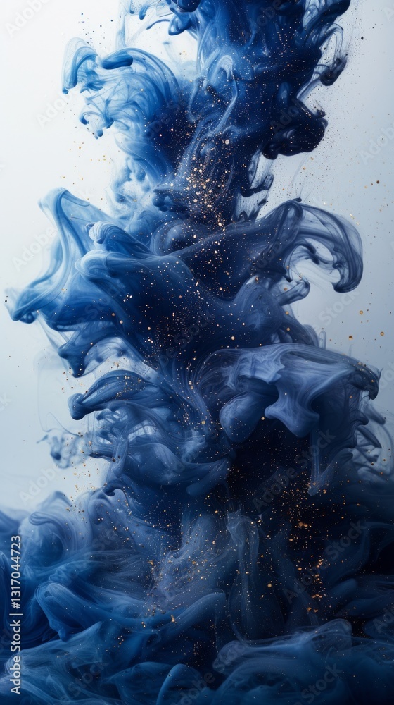 Fototapeta premium Beautiful Abstract Royal Blue Ink Background With Clean Lines And Swirling Patterns