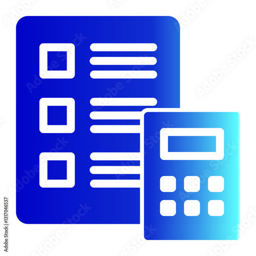 Financial Statement Icon - Glyph Gradient Style - Business Value Themes