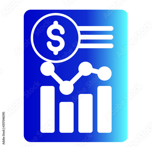 Monetary Icon - Glyph Gradient Style - Business Value Themes