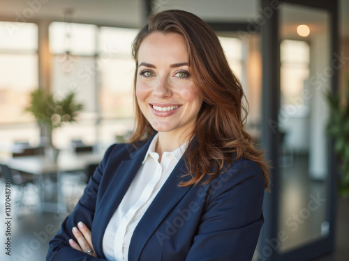 A portrait headshot photo of a professional CEO executive business worker: Woman in a professional setting