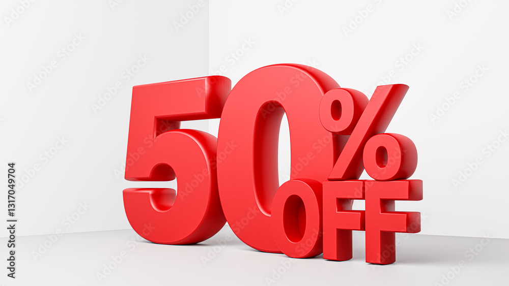 50 Percent off or Discount 3D Special promotional campaign design for Sale and marketing 50 Percent off or Discount 3D Special promotional campaign design for Sale and marketing