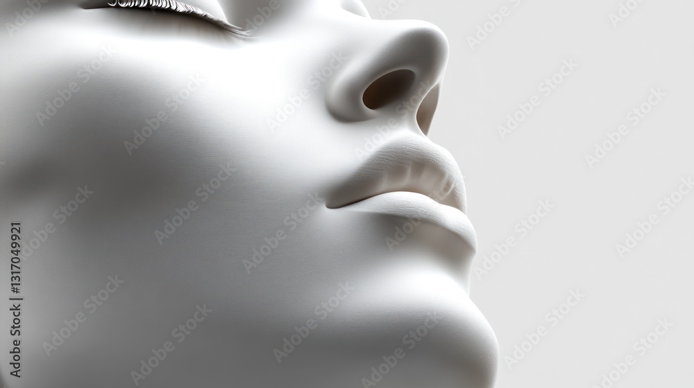 Serene Sculpted Face: A Study in Light and Shadow Serene Sculpted Face: A Study in Light and Shadow