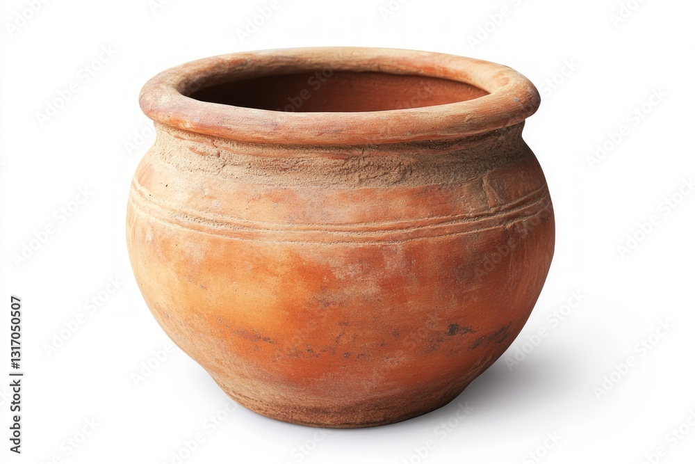 Rustic Clay Pot with Smooth Curves and Earthy Texture Rustic Clay Pot with Smooth Curves and Earthy Texture